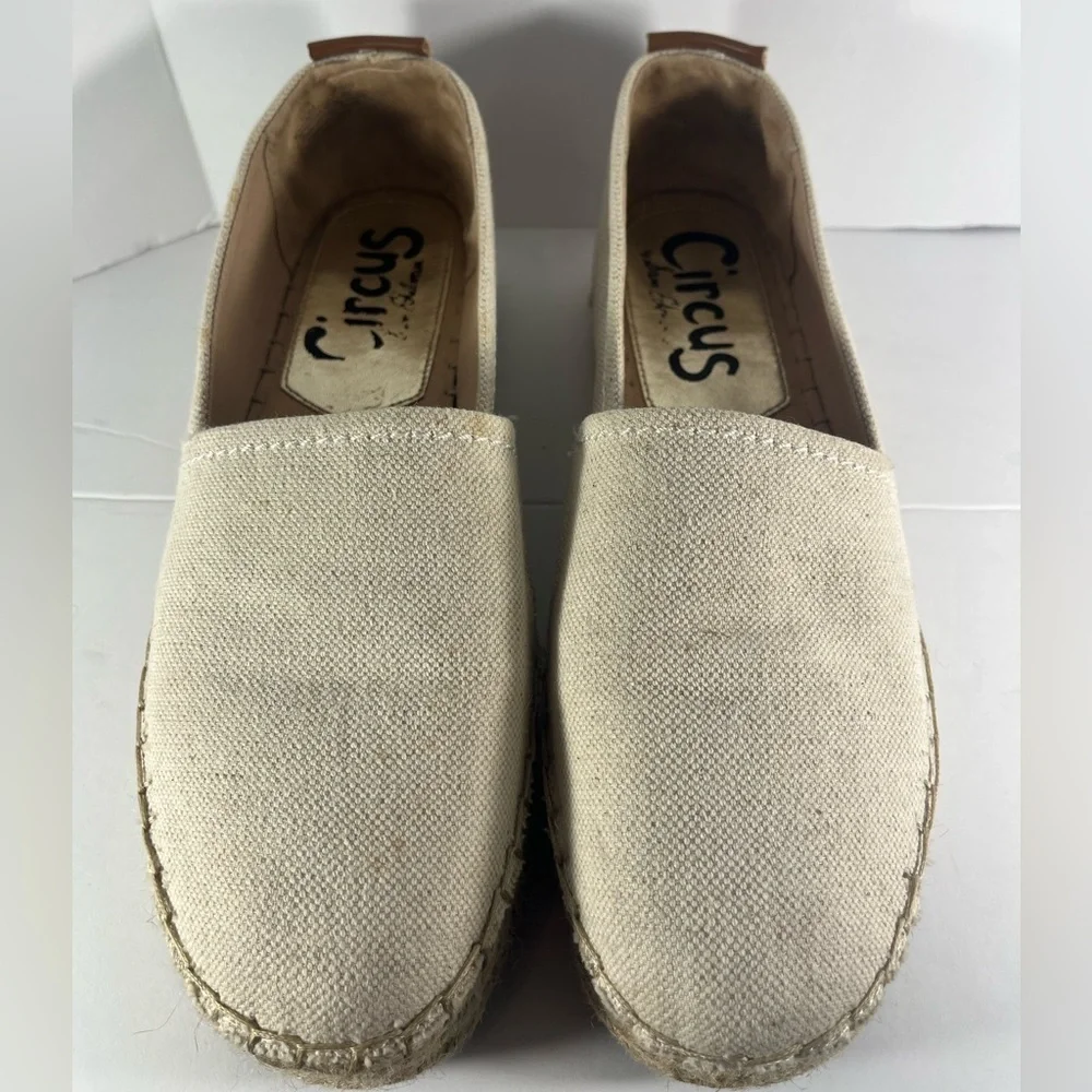 SAM EDELMAN CIRCUS Espadrille Beige Wedge Jute Sandals Size 10